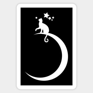 Cat and Moon Sticker